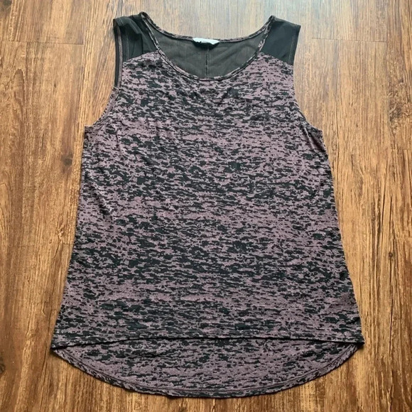 Rubbish Tops - Rubbish Sleeveless Top Purple Animal Print Size Medium